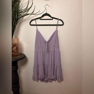 Lilac/purple front tie flowy skater dress light weight size medium